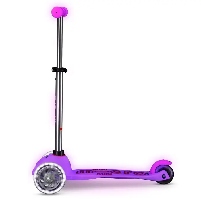 Самокат Micro серии Mini Deluxe Glow LED - Морозный розовый