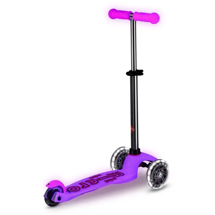 Самокат Micro серии Mini Deluxe Glow LED - Морозный розовый