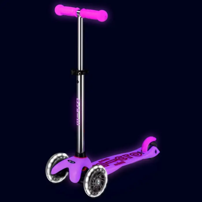 Самокат Micro серии Mini Deluxe Glow LED - Морозный розовый