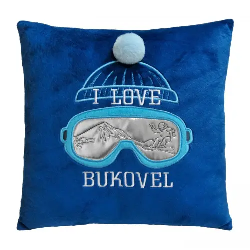 Стильна подушка-сувенір I love Bukovel
