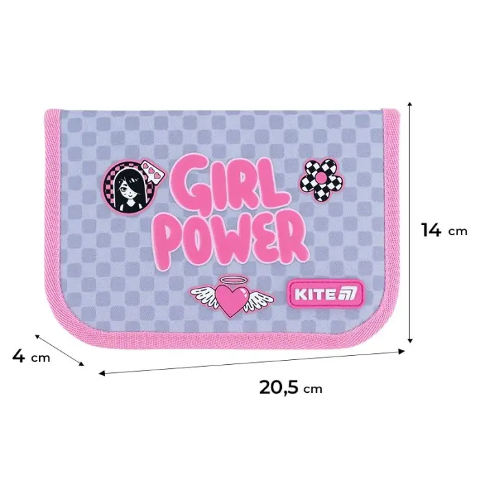 Пенал Kite 1 від., 1 відв., без наповнення 621 Girl's Power