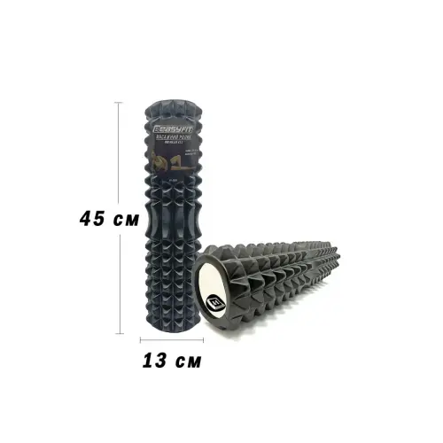 Масажний ролик EasyFit Grid Roller 45 см v.2.2 Чорний