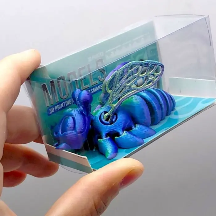 Печатная 3D фигурка пчела, в боксе (РОЗОВАЯ), 3D печать