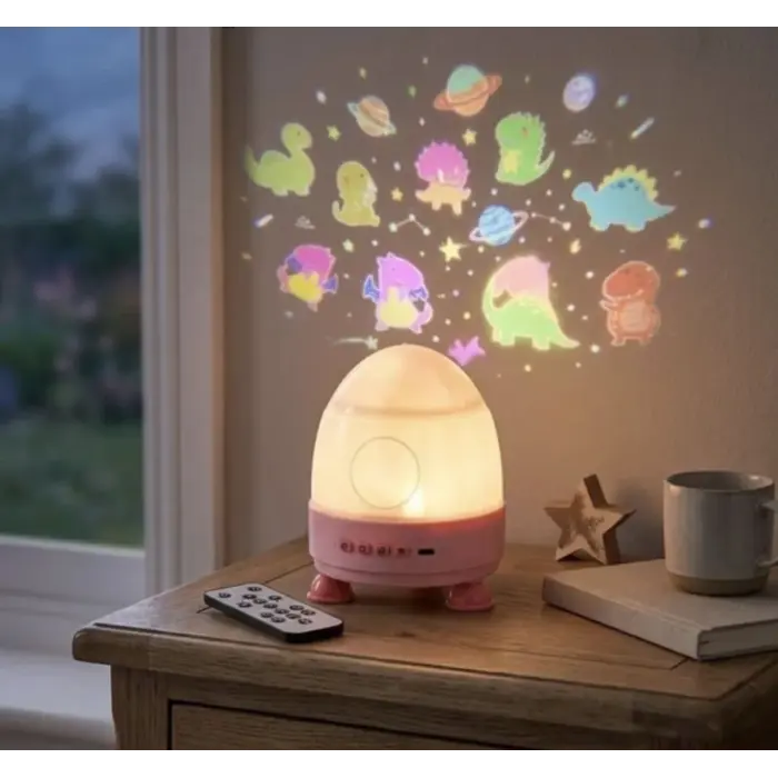 Нічник проектор зоряне небо, з пультом керування, (рожевий)