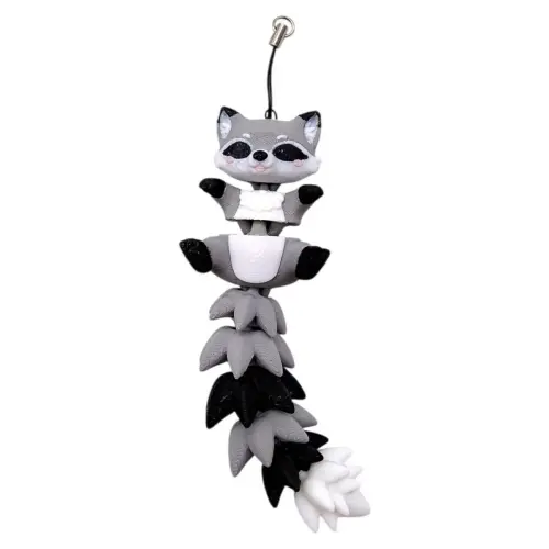 3D Брелоки FLEXI RACCOON LONG TAIL/ ЄНОТ ХВОСТИК KEYCHAIN, 3D друк