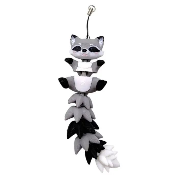 3D Брелоки FLEXI RACCOON LONG TAIL/ ЄНОТ ХВОСТИК KEYCHAIN, 3D друк
