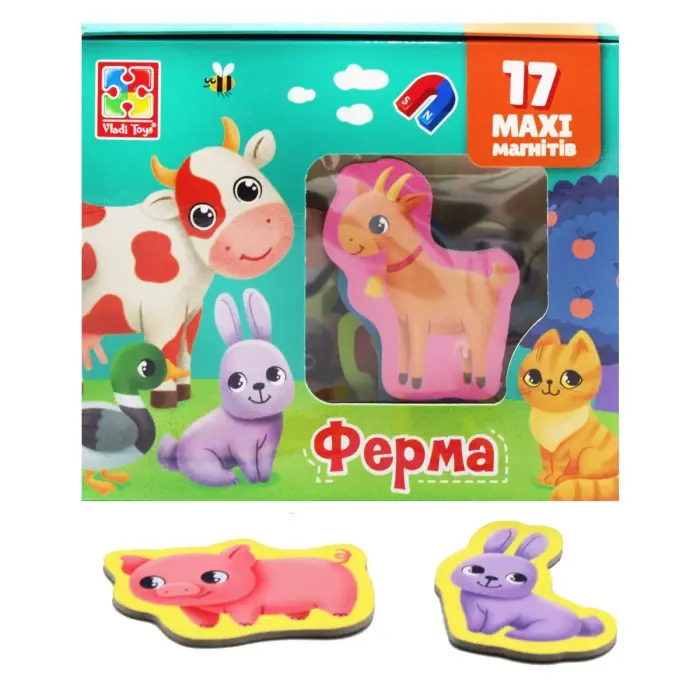 Уценка. Магниты "Мой маленький мир: Ферма", укр Повреджена упаковка