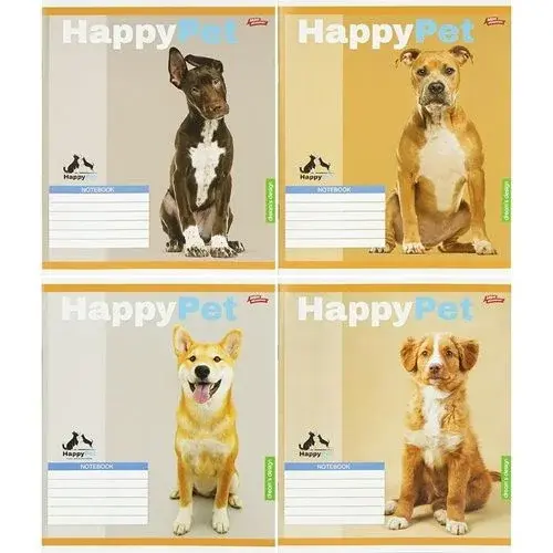 Зошит КОЛЬОРОВИЙ на 18 аркушів КЛІТИНКА "HAPPY PET" (20 ШТ)