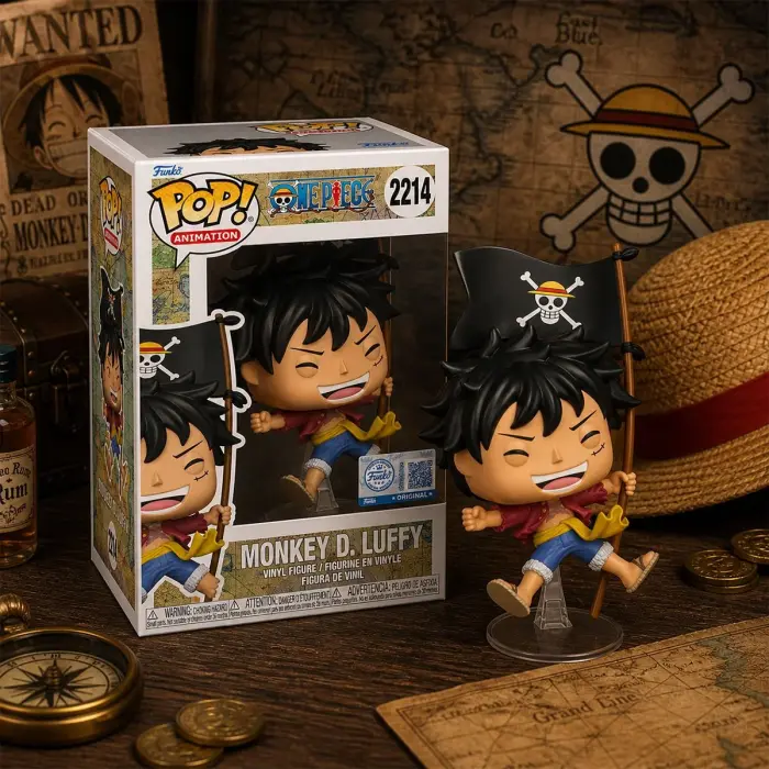 Игровая фигурка Funko POP! серии Большой куш - Луффи с флагом
