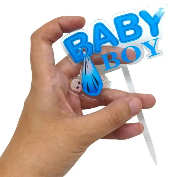 Топпер на торт "Baby girl" 14 см, розовый