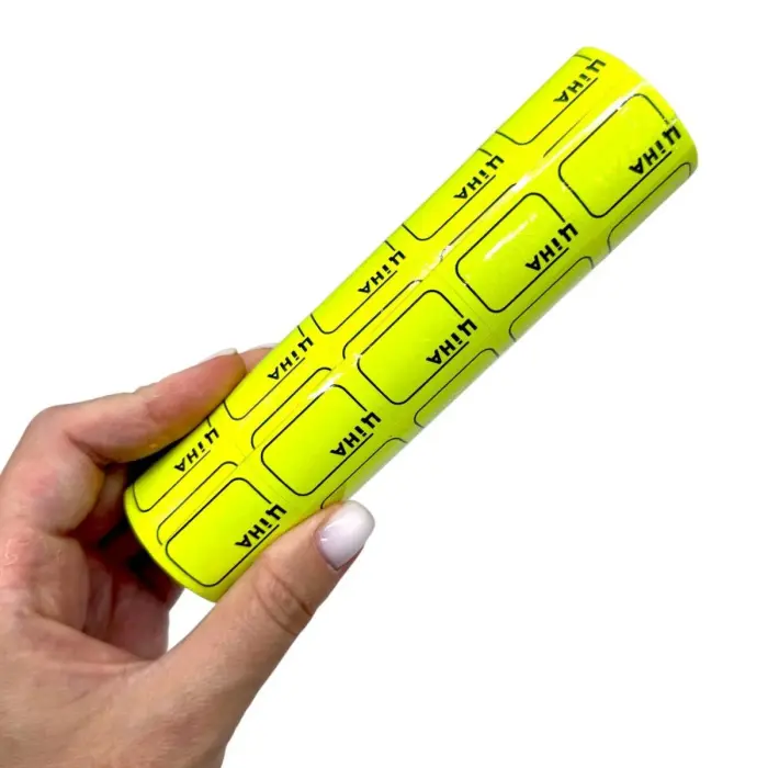 Цінник маленький 3,0*2,0см «Ціна» з рамкою, жовтий (100шт) (36780)