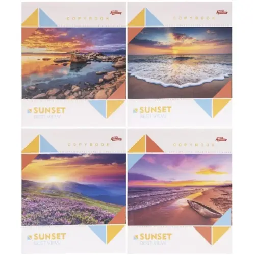 Зошит 60л клітинка "Sunset" "Мрії здійснюються" (12 примірників, мікс)