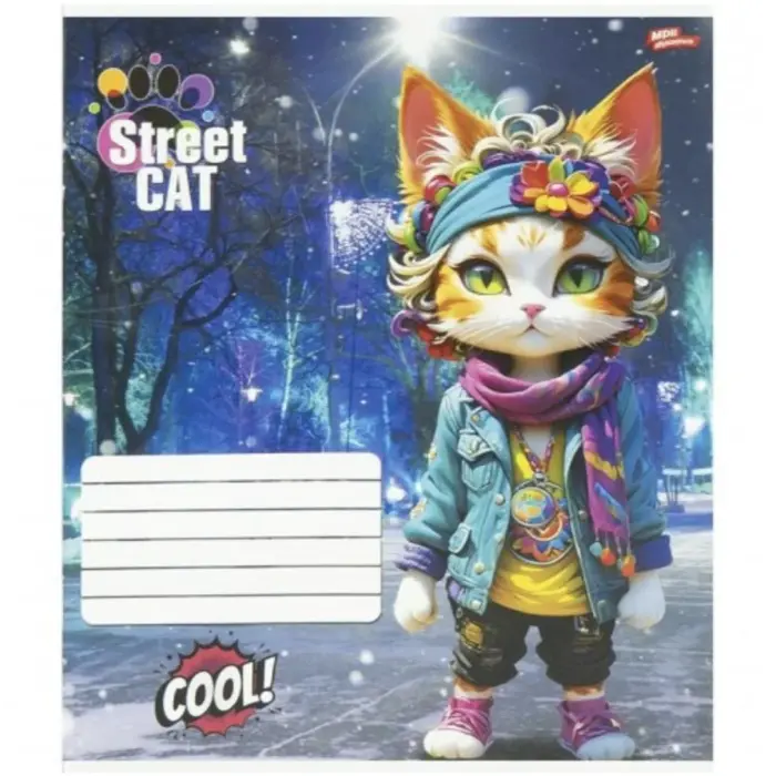 Зошит 12л клітинка "Street Cat" (20 примірників, мікс)