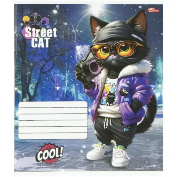 Зошит 12л клітинка "Street Cat" (20 примірників, мікс)