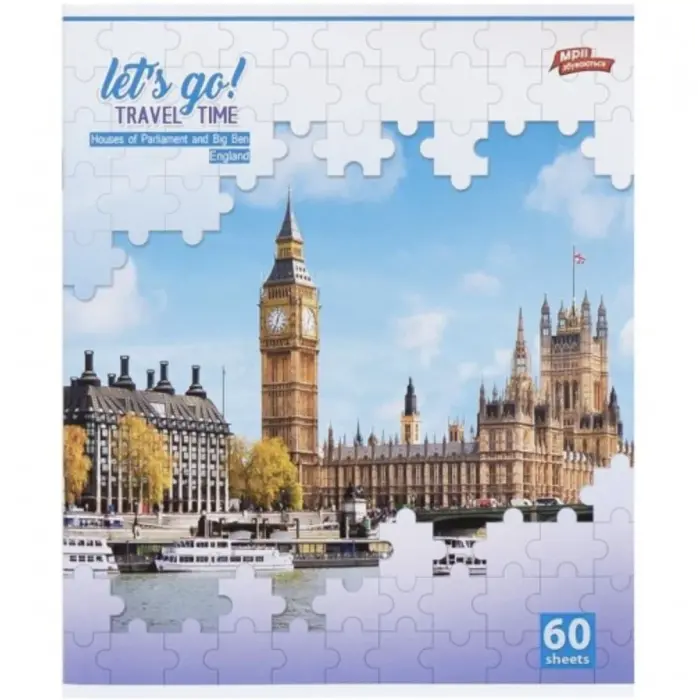 Зошит 60л клітинка "Travel time" (12 примірників, мікс)