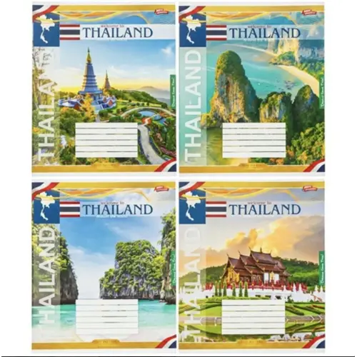Тетрадь 24л клетка "Thailand" (16 экземпляров, микс)
