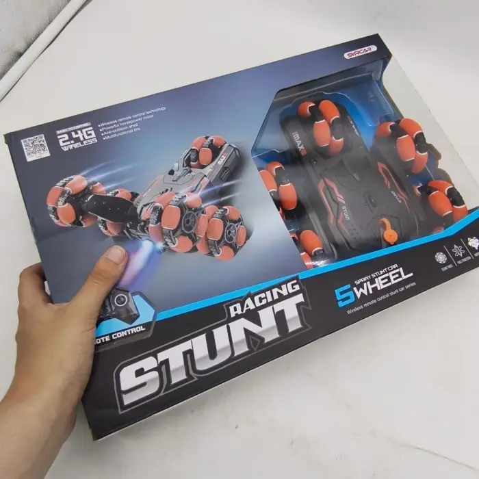 Трюкач "RACING STUNT" на радіо-керуванні, 5 коліс, акум.USB.світ.дим.дрифт.(ПОМАРАНЧЕВИЙ)