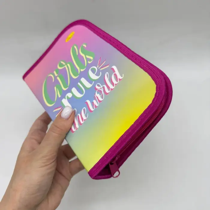 Пенал ламинированный "Сat" на змейке 1 отделение 19*13 см.