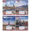 Зошит 24 листки, в клітинку "TRAVEL", 16 примірників