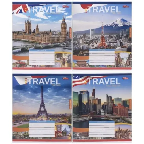 Зошит 24 листки, в клітинку "TRAVEL", 16 примірників