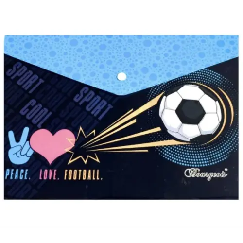 Папка з кнопкою А4+, peace.love.football