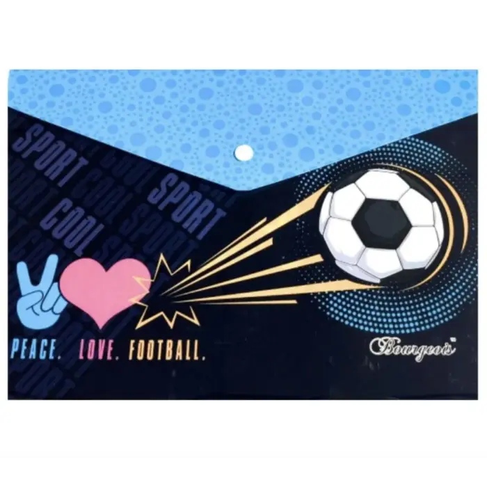 Папка з кнопкою А4+, peace.love.football
