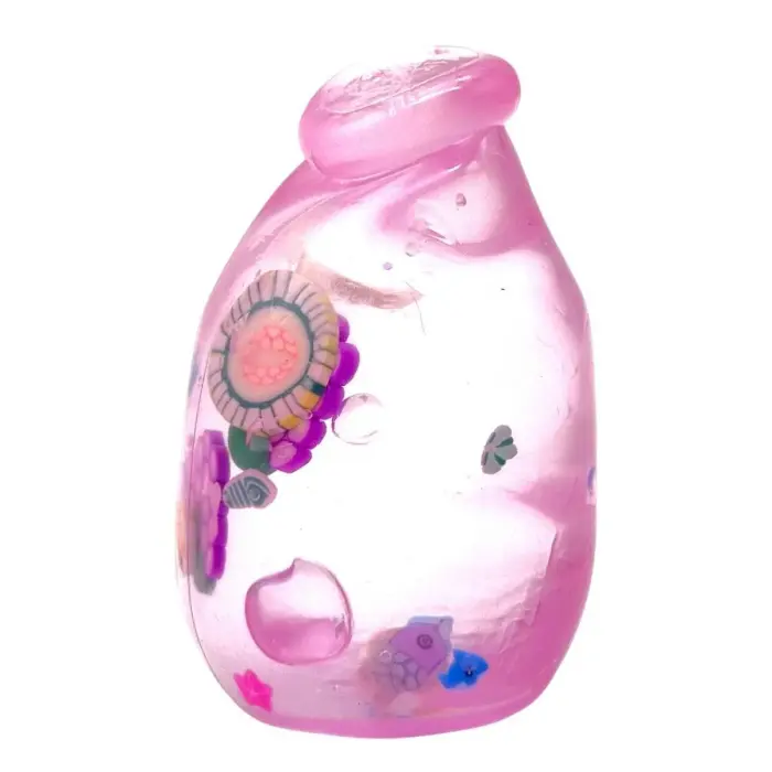 Сквиш антистресс "Бутылка с фруктами" 8cm (розовый)