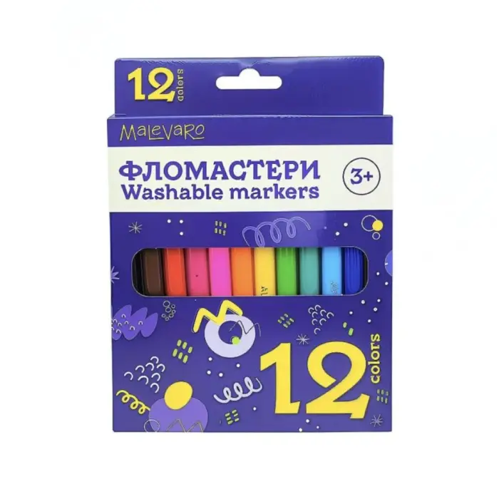 Набір фломастерів 12 кольорів, в коробці