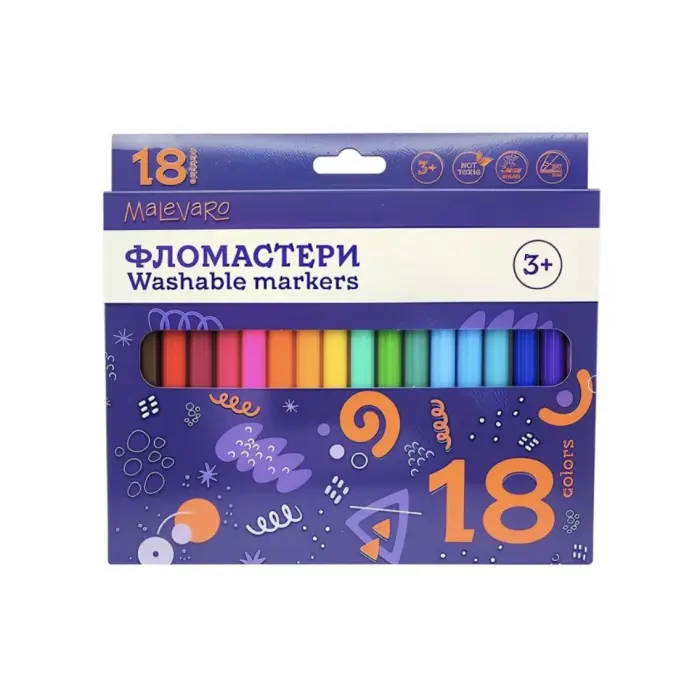 Набір фломастерів 18 кольорів, в коробці