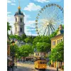 Картина по номерам "Колесо и колокольня" 40х50см