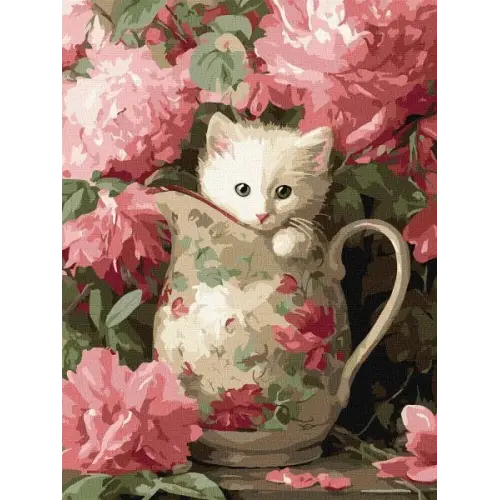 Картина за номерами - Кошеня та порцеляна ©art_selena_ua
