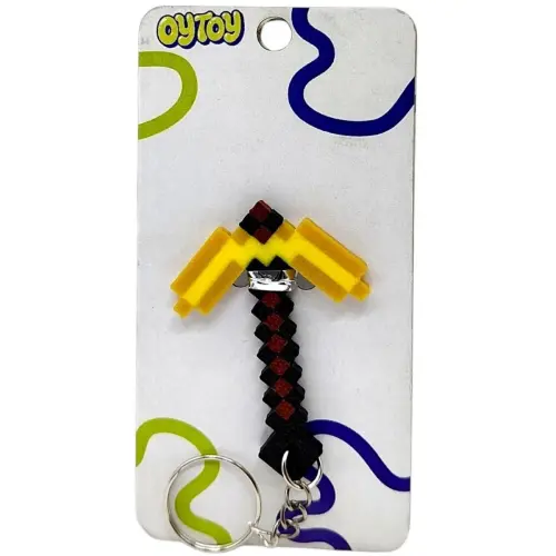 Брелок (3D друк) Minecraft Pickaxe Tool / Кайло Keychain, Золотий