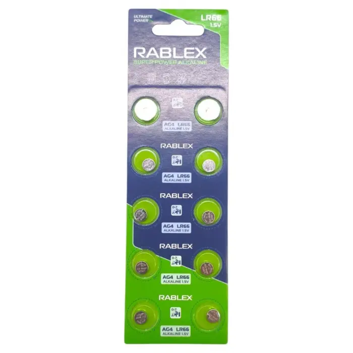 Батарейка RABLEX "таблетка" 1.5V AG4 (LR66) ціна за 1 блістер - 10 шт
