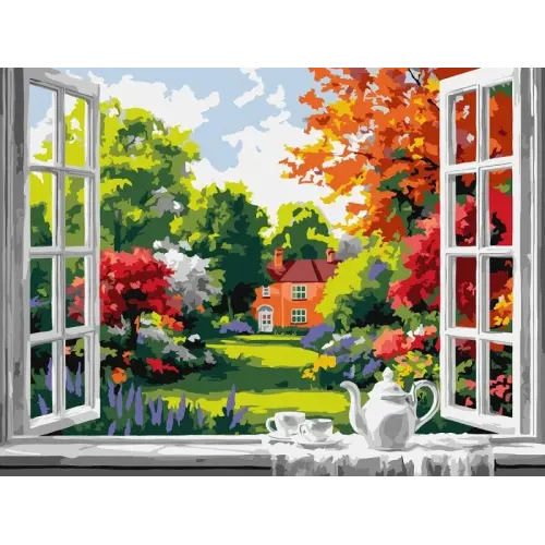 Картина за номерами - Ранковий чай біля вікна ©art_selena_ua