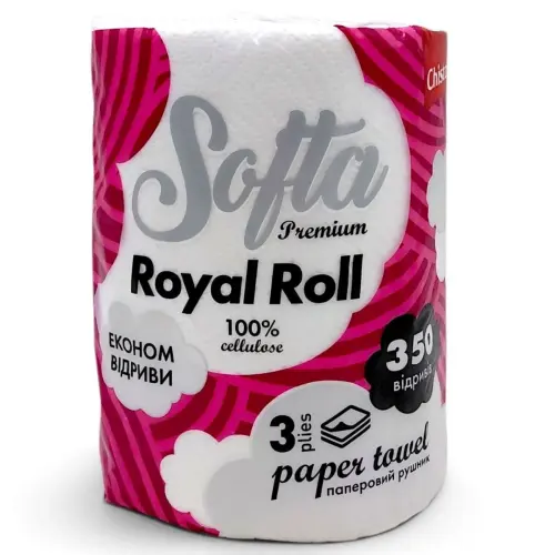 Softa Джамбо рушник целюл. на гільзі 1рул. 3-шар 350 арк.Royl Roll (КПК)