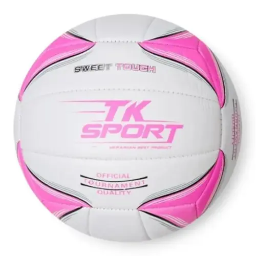 Уцінка. Мʼяч волейбольний TK Sport, мʼякий PVC, 280 грам, гумовий балон (РОЖЕВИЙ) Здувається