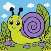 Картина по номерах для дітей "Веселий равлик" 15х15 см