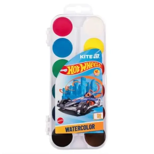Фарби акварельні, 12 кол. Hot Wheels