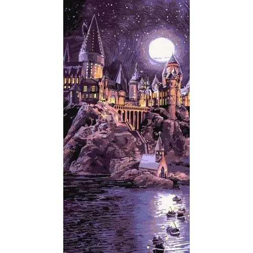 Картина за номерами - Harry Potter: Прибуття до Гоґвортсу з фарбами металік extra ©Warner Bros.