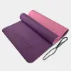 Килимок для йоги та фітнесу EasyFit TPE+TC 6мм двошаровий фіолетовий-рожевий