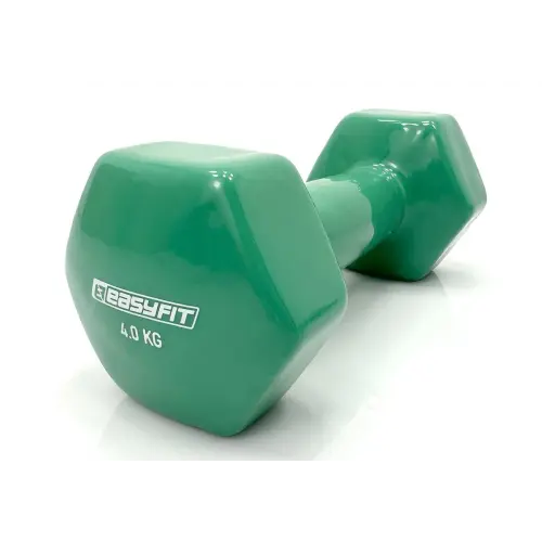 Гантель для фітнесу 4.0 кг EasyFit із вініловим покриттям зелена