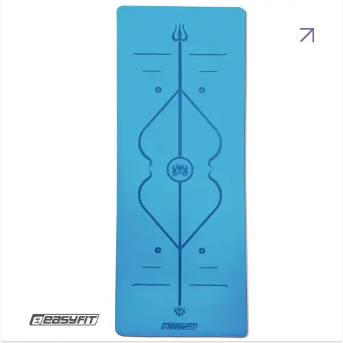Килимок для йоги професійний EasyFit Pro каучук 5 мм Блакитний