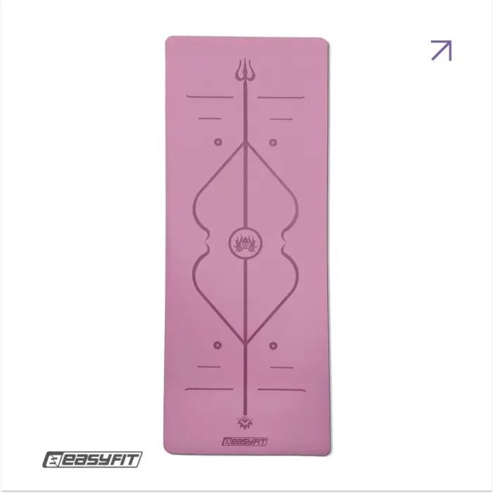 Килимок для йоги професійний EasyFit Pro каучук 5 мм Рожевий