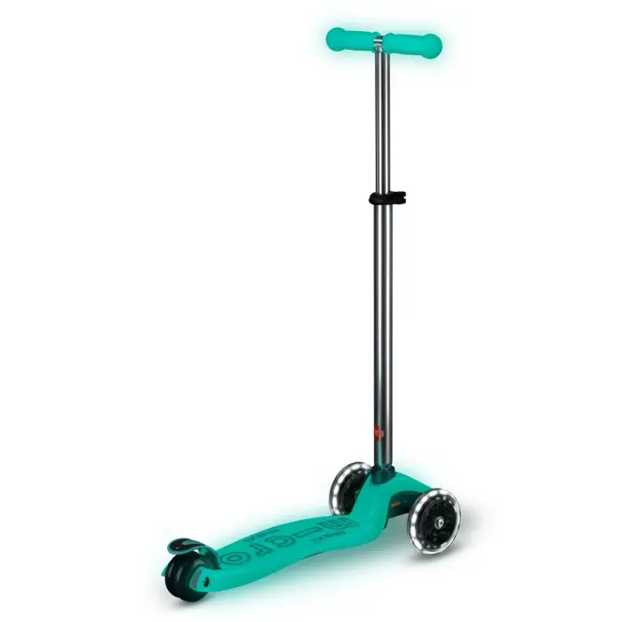 Самокат Micro серии Maxi Deluxe Glow LED - Желейный зеленый