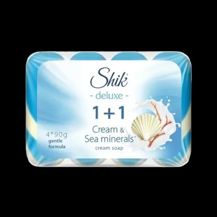 Shik 1+1 Deluxe, крем-мило туалетне, 4*90г, крем/морські мінерали