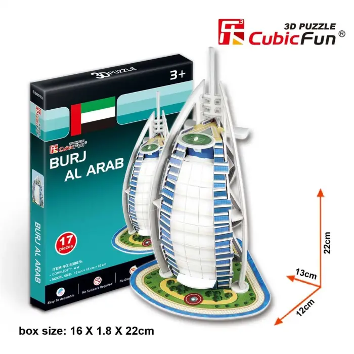 CubicFun Тривимірна головоломка-конструктор БУРДЖ-АЛЬ-АРАБ серія