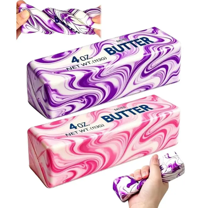 Сквіш-антистрес «Мраморное масло» Butter Squishy 14 см (мікс видів)