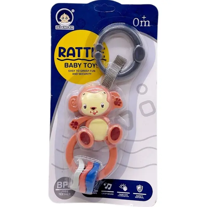 Брязкльце підвіска тваринки з прорізувачем МАВПА (КОРИЧНЕВИЙ)