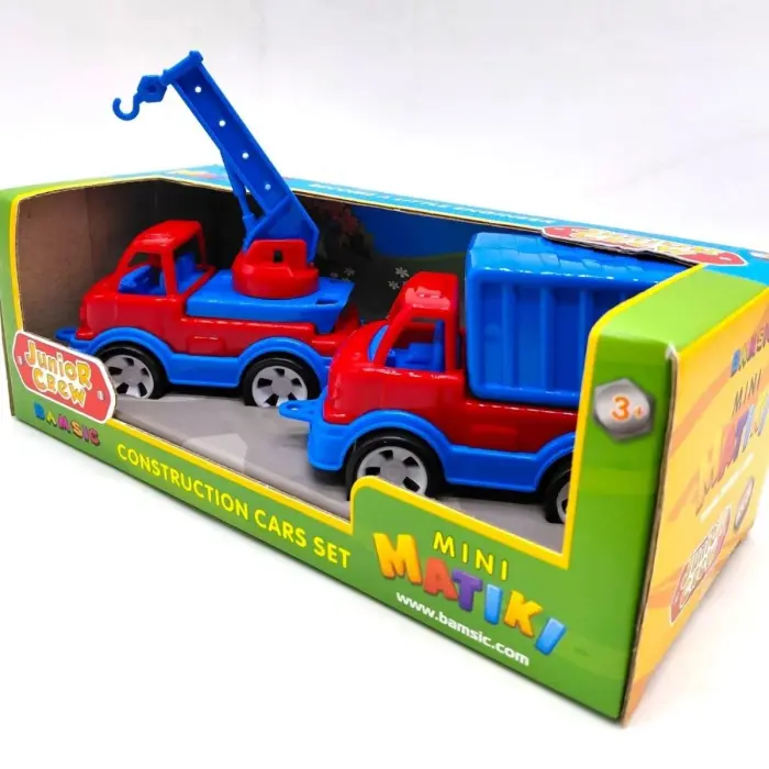 Mini Matiki коробка 2 (кран, мусоровоз), Набор детский BAMSIC (Черно-белый)