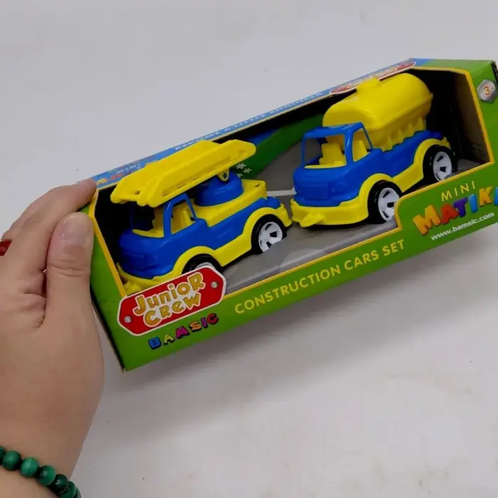 Mini Matiki коробка 2 (пожежна, водовіз), Набір дитячий BAMSIC (Червоно-СИНІЙ)
